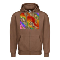 Chestnut Pride rainbow leopard design Zipper Hoodie - FaDigitalArtStudio