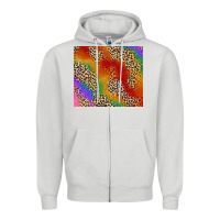 Dove Grey Pride rainbow leopard design Zipper Hoodie - FaDigitalArtStudio