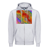 Heather Grey Pride rainbow leopard design Zipper Hoodie - FaDigitalArtStudio