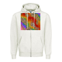 Oatmeal Heather Pride rainbow leopard design Zipper Hoodie - FaDigitalArtStudio