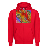 Red Pride rainbow leopard design Zipper Hoodie - FaDigitalArtStudio