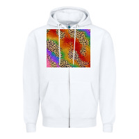 White Pride rainbow leopard design Zipper Hoodie - FaDigitalArtStudio