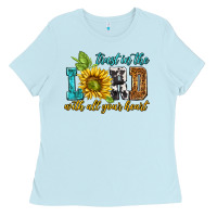 Baby Blue trust in the lord with all your heart Ladies Tee - NancyCooperArtShop