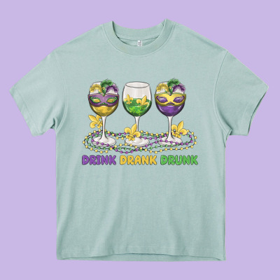 Drink Drank Drunk Heavy Core Tee Designed By Maliassmallbusiness