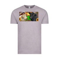 Vintage Zinc Charolais Bull And Black Angus Bull With Farm Vintage Tee - RanaPortraitStore