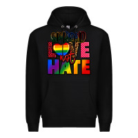 Black spread love not hate Premium Hoodie - FaDigitalArtStudio