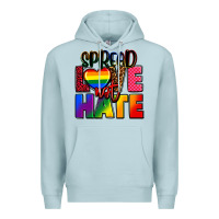 Blue Mist spread love not hate Premium Hoodie - FaDigitalArtStudio