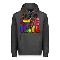 Charcoal Heather spread love not hate Premium Hoodie - FaDigitalArtStudio