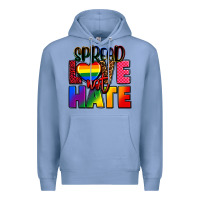 Colony Blue spread love not hate Premium Hoodie - FaDigitalArtStudio