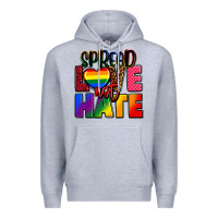 Heather Grey spread love not hate Premium Hoodie - FaDigitalArtStudio