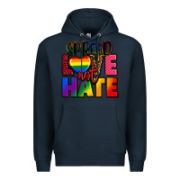 Navy spread love not hate Premium Hoodie - FaDigitalArtStudio