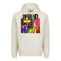 Oatmeal Heather spread love not hate Premium Hoodie - FaDigitalArtStudio