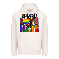Pale Pink spread love not hate Premium Hoodie - FaDigitalArtStudio