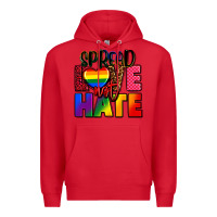 Red spread love not hate Premium Hoodie - FaDigitalArtStudio