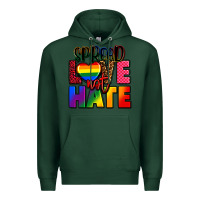 Sports Green spread love not hate Premium Hoodie - FaDigitalArtStudio