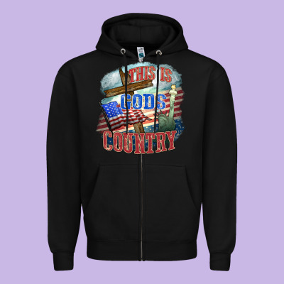 This Is Gods Country Zipper Hoodie Designed By Fadigitalartstudio