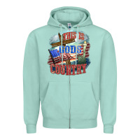 Seafoam This is gods country Zipper Hoodie - FaDigitalArtStudio
