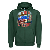 Sports Green This is gods country Zipper Hoodie - FaDigitalArtStudio