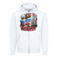 White This is gods country Zipper Hoodie - FaDigitalArtStudio