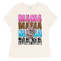 Bone mama skeleton peace leopard pattern Ladies Tee - NancyCooperArtShop