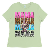 Matcha mama skeleton peace leopard pattern Ladies Tee - NancyCooperArtShop