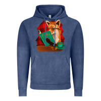 Vintage Denim Fox with Coffee Vintage Hoodie - Bettercallsaul
