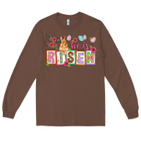 Chestnut He is risen Long Sleeve Tee - NancyCooperArtShop