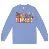 Colony Blue He is risen Long Sleeve Tee - NancyCooperArtShop