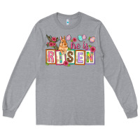 Heather Grey He is risen Long Sleeve Tee - NancyCooperArtShop