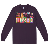 Plum He is risen Long Sleeve Tee - NancyCooperArtShop