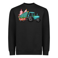 Black christmas tree tractor Heavyweight Sweatshirt - CowGirlArtShop