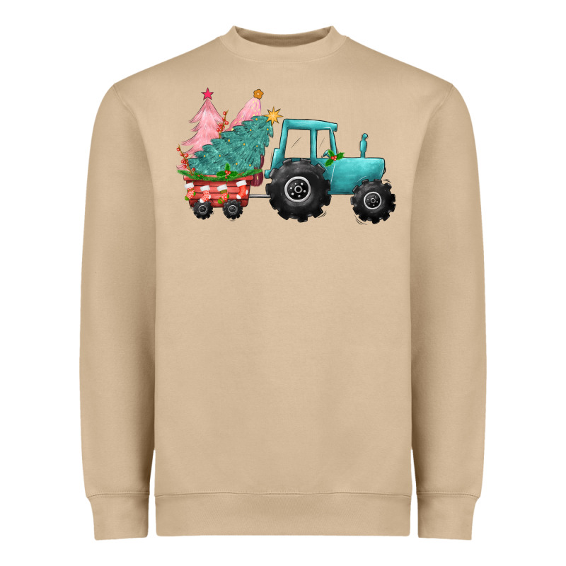 Christmas Tree Tractor Heavyweight Sweatshirt by CowGirlArtShop | Teevron