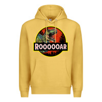 Antique Gold t rex roaring Premium Hoodie - RanaPortraitStore