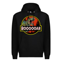 Black t rex roaring Premium Hoodie - RanaPortraitStore