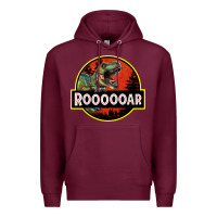 Burgundy t rex roaring Premium Hoodie - RanaPortraitStore