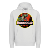 Dove Grey t rex roaring Premium Hoodie - RanaPortraitStore