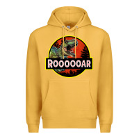 Mustard t rex roaring Premium Hoodie - RanaPortraitStore