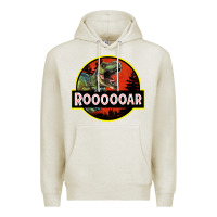 Oatmeal Heather t rex roaring Premium Hoodie - RanaPortraitStore