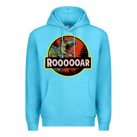 Ocean Blue t rex roaring Premium Hoodie - RanaPortraitStore