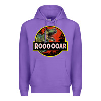 Purple t rex roaring Premium Hoodie - RanaPortraitStore