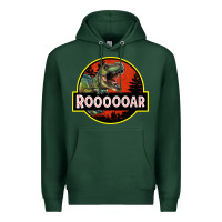 Sports Green t rex roaring Premium Hoodie - RanaPortraitStore
