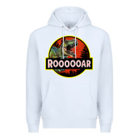 White t rex roaring Premium Hoodie - RanaPortraitStore