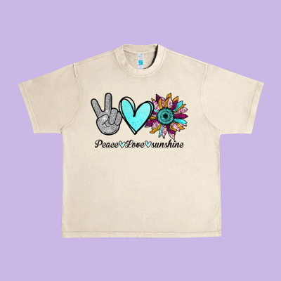 Peace Love Sunshine Urban Heavy Tee Designed By Bettercallsaul