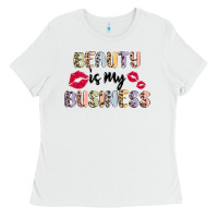 White beauty is my business Ladies Tee - MaliasSmallBusiness