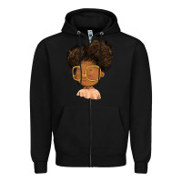 Black black girl Zipper Hoodie - FaDigitalArtStudio