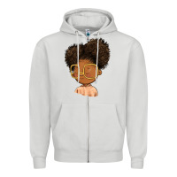 Dove Grey black girl Zipper Hoodie - FaDigitalArtStudio