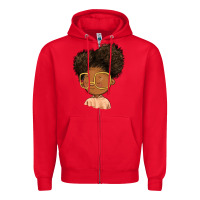 Red black girl Zipper Hoodie - FaDigitalArtStudio