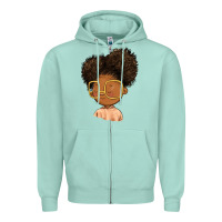 Seafoam black girl Zipper Hoodie - FaDigitalArtStudio