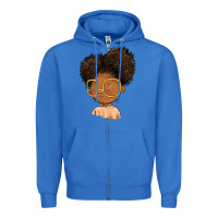 True Royal black girl Zipper Hoodie - FaDigitalArtStudio