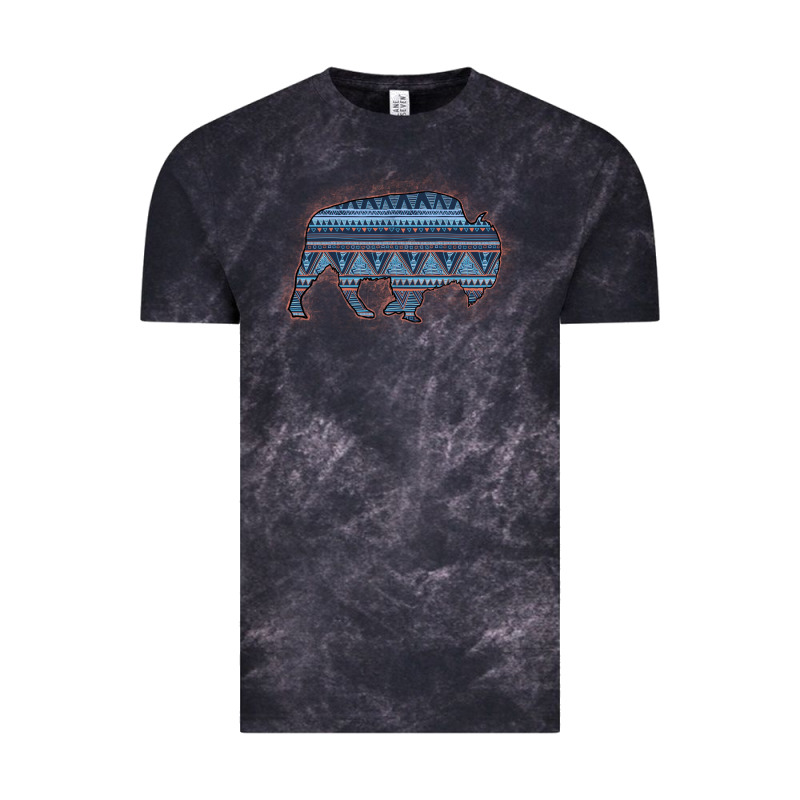 Bison Silhouette Blue Aztec Vintage Tee by Bettercallsaul | Teevron